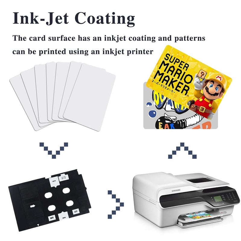 Timeskey NFC 20 pcs NFC Cards Printable Inkjet NFC Tags Programmable Ntag215 Inkjet PVC Cards NFC Business Card CR80 NFC Card Blank NFC Chipï¼ŒCompatible with Epson and Canon Inkjet Printers - Image 4